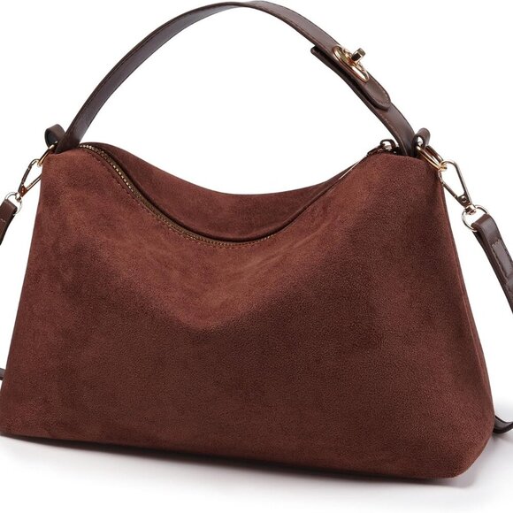 Handbags - Suede Bags for Women, Suede Handbag Shoulder Bag Retro Hobo Bag Crossbody Bag Sl